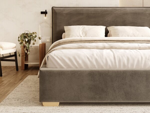 Čalúnená manželská posteľ s úložným priestorom Perfetto 140x200 - antracit