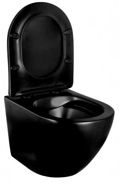 Hydroland Závesná WC misa so SoftClose sedadlom Karat, čierna