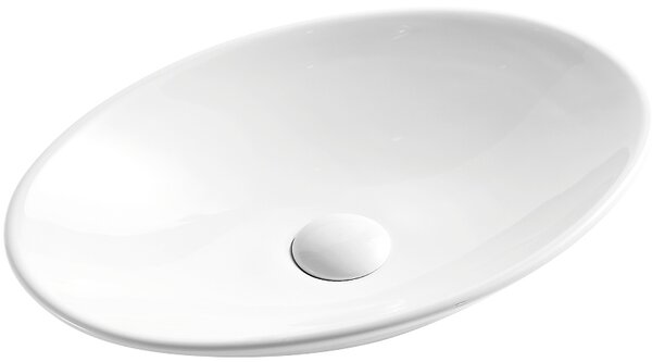 Hydroland Keramické umývadlo na dosku Elip 49x44 cm, biele