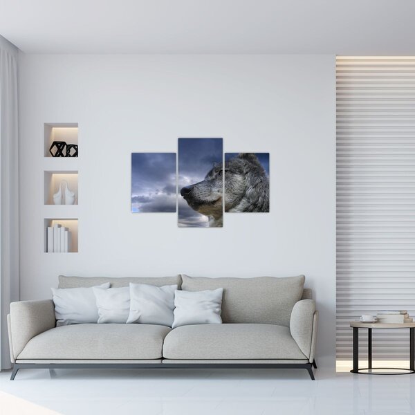 Obraz - Vlčia hlava (90x60 cm)