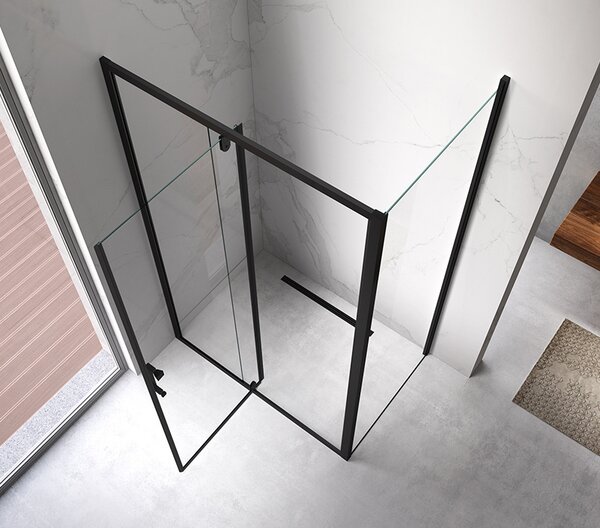 BPS-koupelny Obdĺžnikový sprchový kút ZES KZ07B BL 110x90 čierna/transparent - bez vaničky