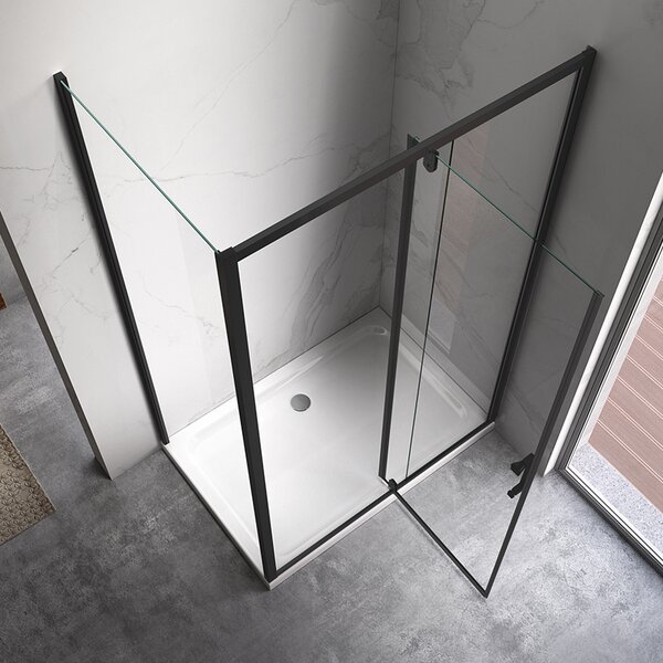 BPS-koupelny Obdĺžnikový sprchový kút ZES KZ07B BL 110x90 čierna/transparent - bez vaničky