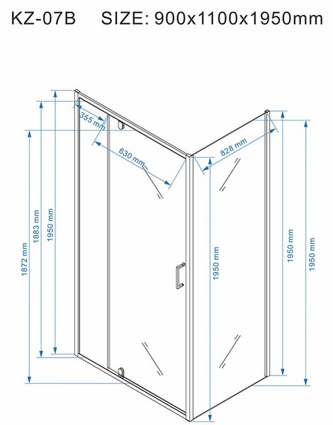 BPS-koupelny Obdĺžnikový sprchový kút ZES KZ07B BL 110x90 čierna/transparent - bez vaničky