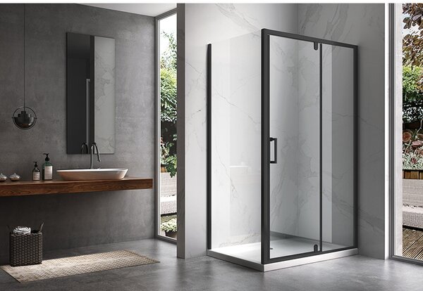 BPS-koupelny Obdĺžnikový sprchový kút ZES KZ07B BL 110x90 čierna/transparent - bez vaničky