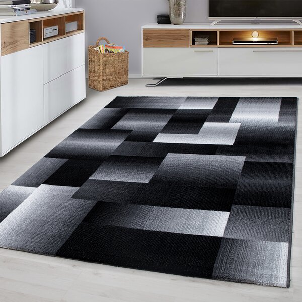 Ayyildiz , Kusový koberec Miami 6560 Black, 80x300, šedá, chodba / predsieň