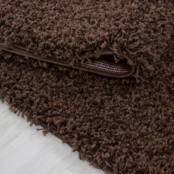 Ayyildiz , Kusový koberec Life Shaggy 1500 brown, 140x200, hnedá, obývacia izba