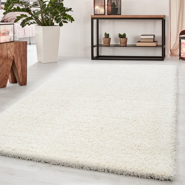 Ayyildiz, Kusový koberec Dream Shaggy 4000 cream, 60x110, biela, obývacia izba
