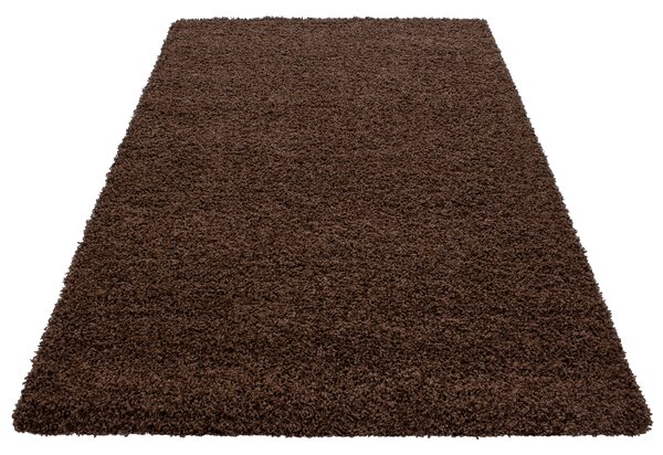 Ayyildiz , Kusový koberec Life Shaggy 1500 brown, 140x200, hnedá, obývacia izba