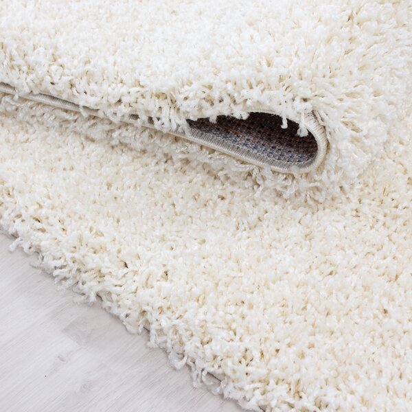 Ayyildiz , Kusový koberec Life Shaggy 1500 cream kruh, 80x80 (priemer) kruh, biela, obývacia izba