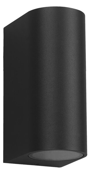 Exteriérové nástenné svietidlo Ovalis, 1x čierne hliníkové tienidlo, (15 cm)