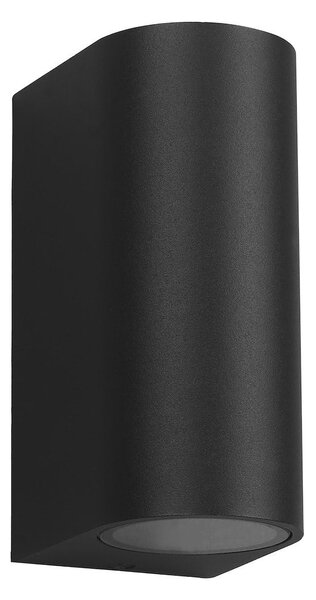 Exteriérové nástenné svietidlo Ovalis, 1x čierne hliníkové tienidlo, (15 cm)