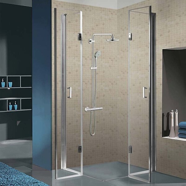 BPS-koupelny Štvorcový sprchovací kút ZES KZ1290B 90x90 chróm/transparent - bez vaničky