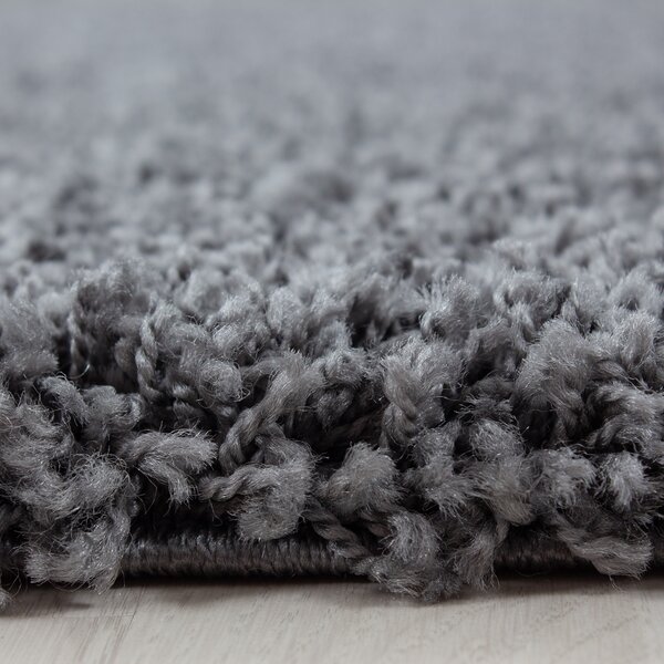 Ayyildiz , Kusový koberec Life Shaggy 1500 grey kruh, 80x80 (priemer) kruh, šedá, obývacia izba