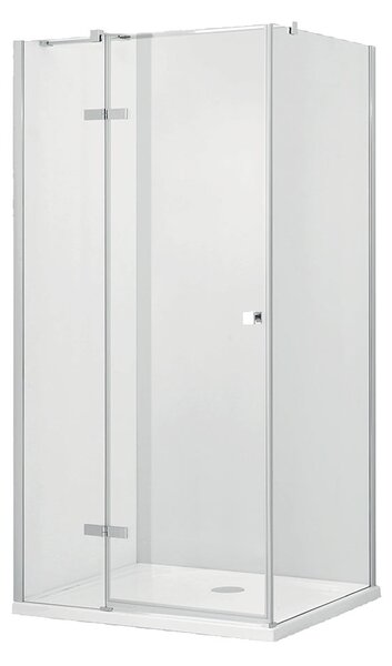 Besco Štvorcový sprchový kút PIXA GUN METAL SQ 90x90, výška 195 cm - bez vaničky BESCO-Orientácia: Pravá