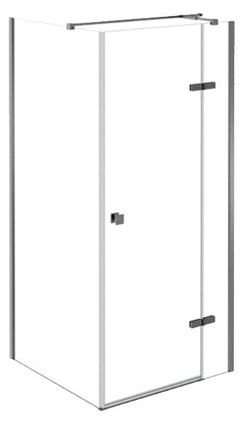 Besco Štvorcový sprchový kút PIXA GUN METAL SQ 90x90, výška 195 cm - bez vaničky BESCO-Orientácia: Pravá