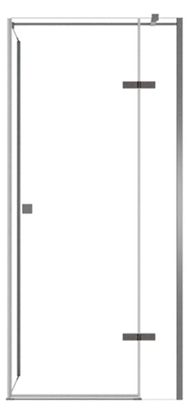 Besco Štvorcový sprchový kút PIXA GUN METAL SQ 90x90, výška 195 cm - bez vaničky BESCO-Orientácia: Pravá