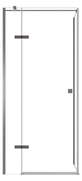 Besco Štvorcový sprchový kút PIXA GUN METAL SQ 90x90, výška 195 cm - bez vaničky BESCO-Orientácia: Pravá