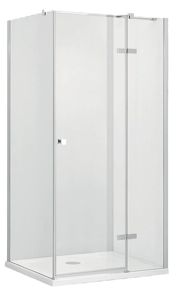 Besco Štvorcový sprchový kút PIXA GUN METAL SQ 90x90, výška 195 cm - bez vaničky BESCO-Orientácia: Pravá