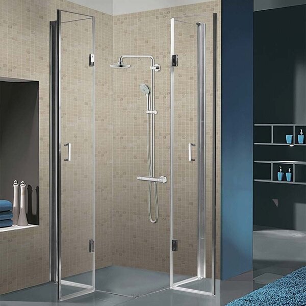 BPS-koupelny Štvorcový sprchovací kút ZES KZ1290B 90x90 chróm/transparent - bez vaničky