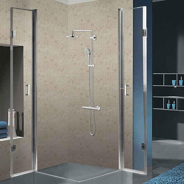 BPS-koupelny Štvorcový sprchovací kút ZES KZ1290B 90x90 chróm/transparent - bez vaničky