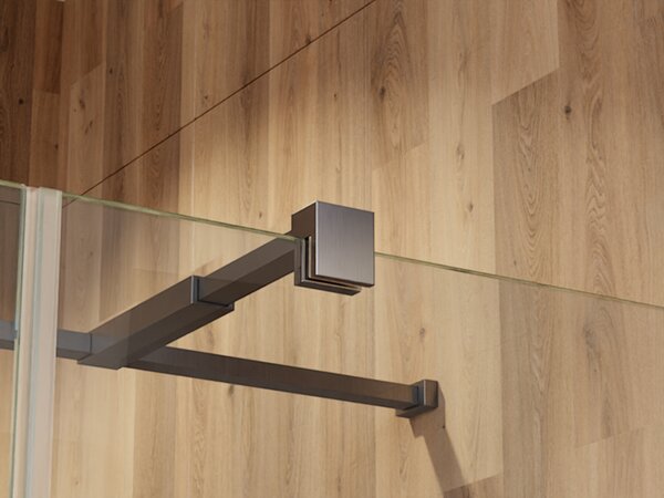 Besco Štvorcový sprchový kút PIXA GUN METAL SQ 90x90, výška 195 cm - bez vaničky BESCO-Orientácia: Pravá