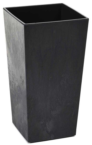 PLASTOVÝ KVETINÁČ PORTO 68X35X35 CM IMITÁCIA BETÓNU ČIERNA