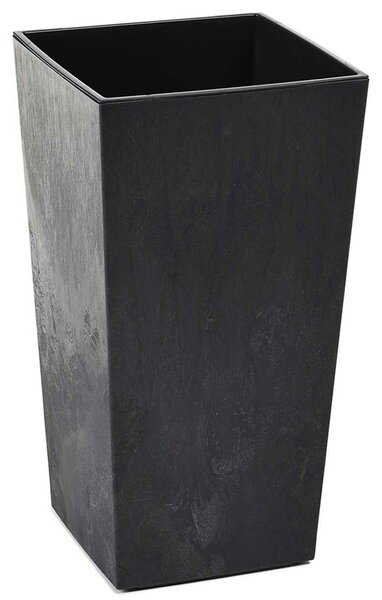 PLASTOVÝ KVETINÁČ PORTO 68X35X35 CM IMITÁCIA BETÓNU ČIERNA