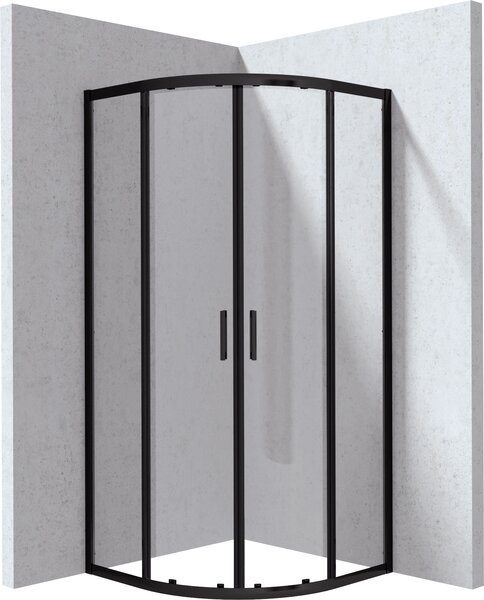 Deante Štvrťkruhový sprchový kút Funkia 90x90 cm - KYP N099P, čierna matná - bez vaničky