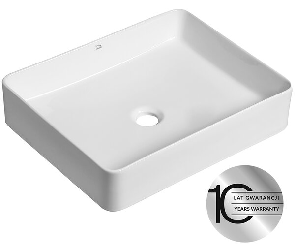 Laveo Umývadlo na dosku Kvadrato 47x36 cm - VUK_6247, keramika, biele