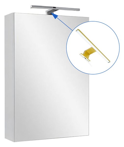 Comodo Zrkadlová skrinka Ticino 40 ZS LED-G s osvetlením Any LED 30 G, zlatá