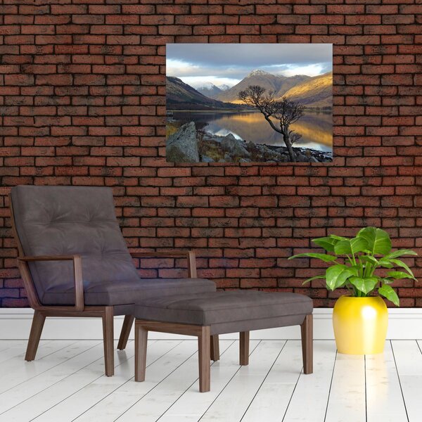 Obraz - Hory pri jazere (70x50 cm)