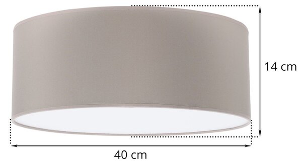 Stropné svietidlo Gaja, 1x béžové textilné tienidlo, (biele plexisklo), (fi 40cm)