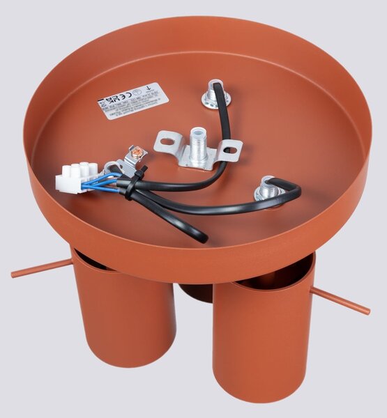 Stropné svietidlo Ring, 3x oranžové kovové tienidlo, (možnosť polohovania)