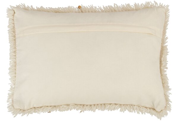Krémový slučkový vankúš so zlatými flitrami Pearl – 40*60*20 cm - J-Line by Jolipa