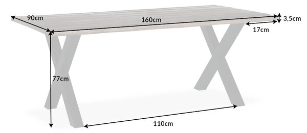 Dizajnový jedálenský stôl Evolution 160 cm hnedý / akácia