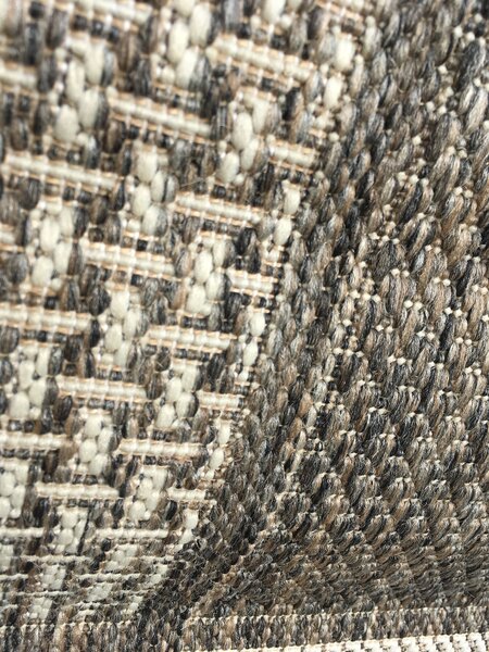 Oriental Weavers , Kusový koberec Sisalo / DAWN 85 / W71E – na von aj na doma, 66x120, hnedá, chodba / predsieň