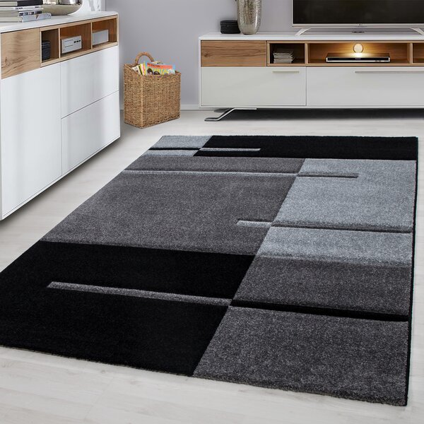 Ayyildiz , Kusový koberec Hawaii 1310 grey, 120x170, čierna, kancelária