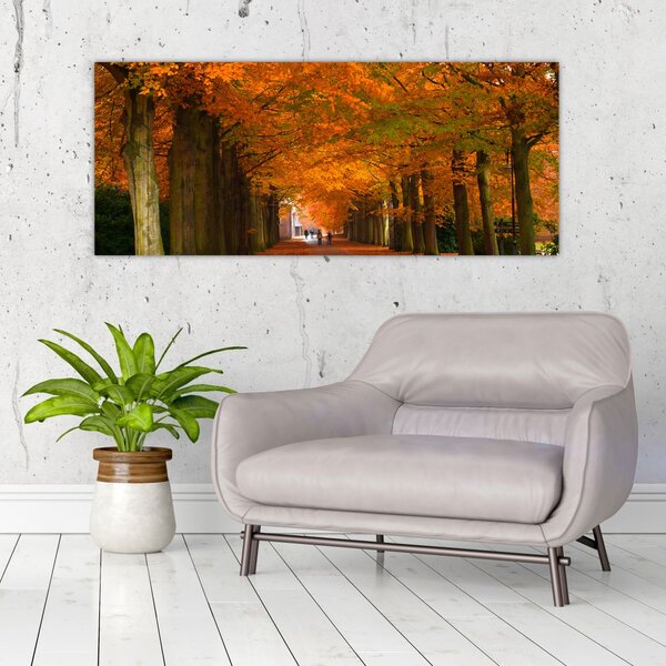 Obraz - Jeseň Alej stromov (120x50 cm)