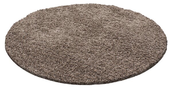 Ayyildiz , Kusový koberec Life Shaggy 1500 mocca kruh, 80x80 (priemer) kruh, hnedá, spálňa