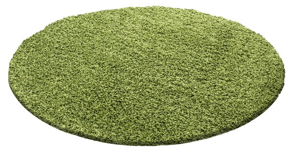 Ayyildiz, Kusový koberec Life Shaggy 1500 green kruh, 120x120 (priemer) kruh, zelená, spálňa