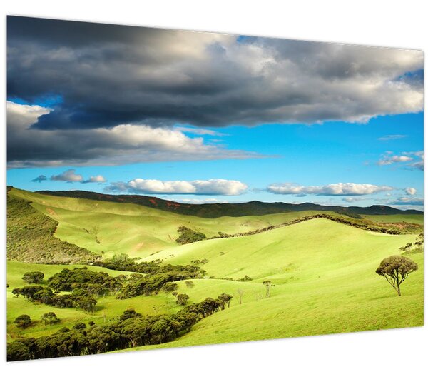 Obraz - Zelená krajina s pahorkami (90x60 cm)