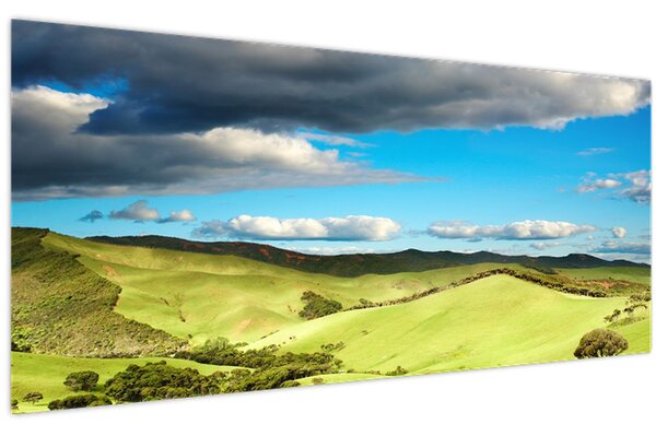 Obraz - Zelená krajina s pahorkami (120x50 cm)