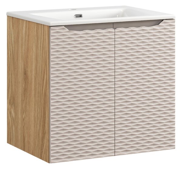 Comad Kúpeľňová skrinka s keramickým umývadlom Ocean Beige 60 cm - béžová