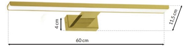 Nástenné LED svietidlo Shine1, 1x LED 13,8w, 4000k, (60 cm), g