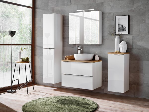 Comad Kúpeľňová skrinka pod umývadlo Capri White 80 biela/dub zlatý craft