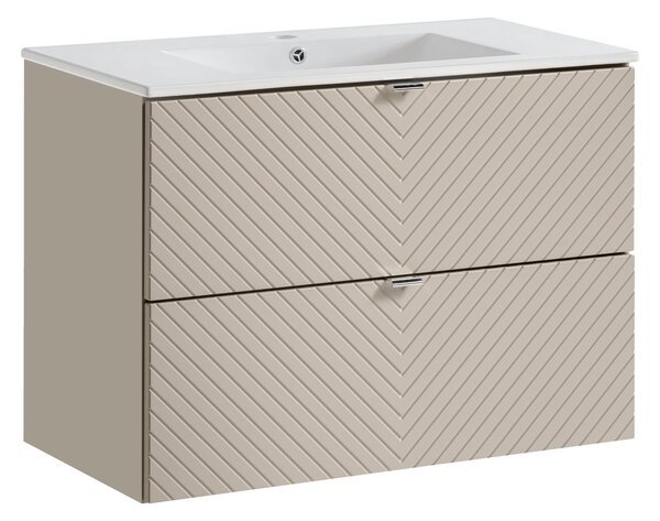 Comad Kúpeľňová skrinka s keramickým umývadlom Viva Cashmere 80 cm - kašmír