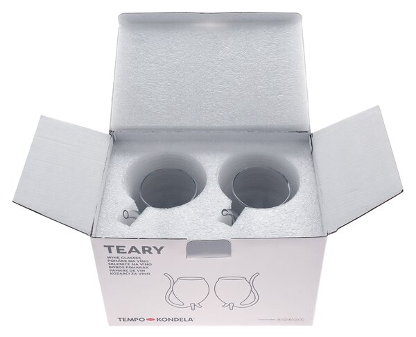 TEMPO-KONDELA TEARY, pohár na víno so zabudovanou slamkou, set 2 ks, 300 ml
