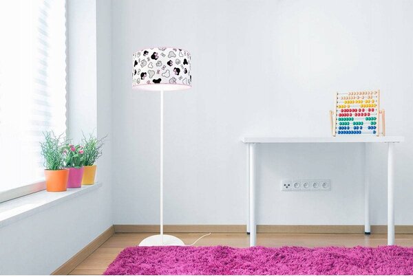 Detská stojacia lampa Minnie, 1x textilné tienidlo so vzorom, o