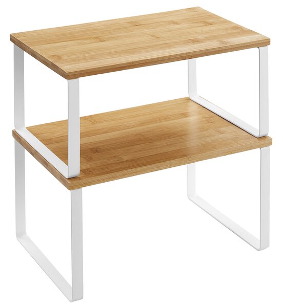 Sada bambusových organizérov CEZAR, 2ks, hnedá/biela SongmicsHome