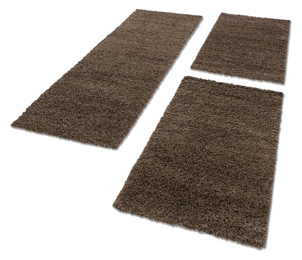 Ayyildiz , Kusový koberec Life Shaggy 1500 brown, 140x200, hnedá, obývacia izba
